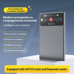 A3P Display da 1,47 pollici Ultra sottile Registratore vocale intelligente AI Supporto AIREC-APP, 8GB, 16GB, 32GB, 64GB, 128GB, 256GB