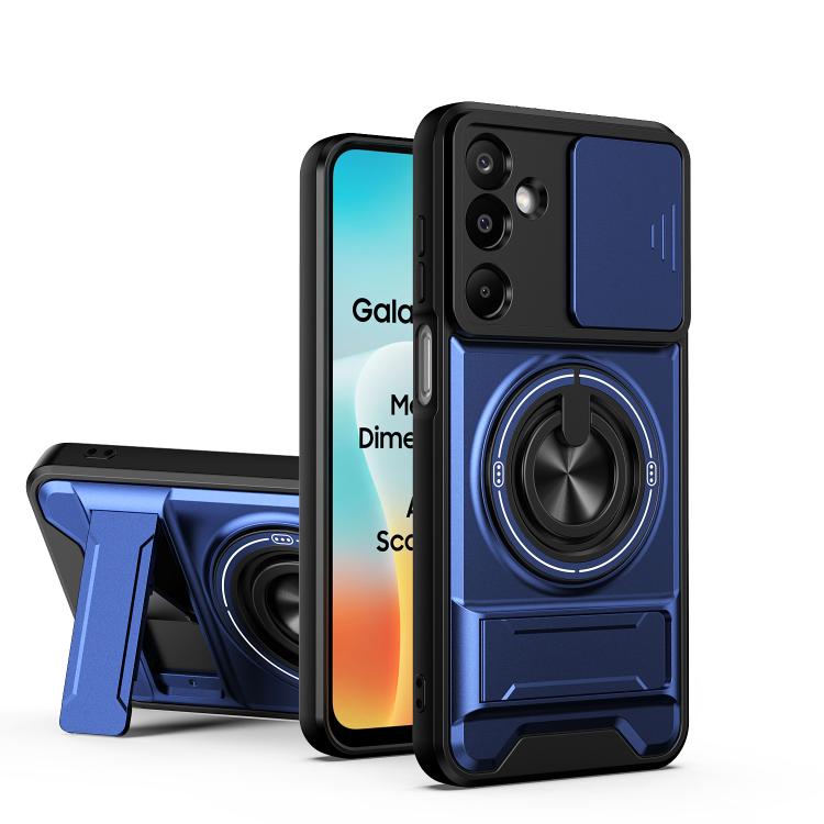 Custodia per telefono multifunzionale magnetica antiurto con finestra scorrevole per obiettivo., For Samsung Galaxy M16 5G