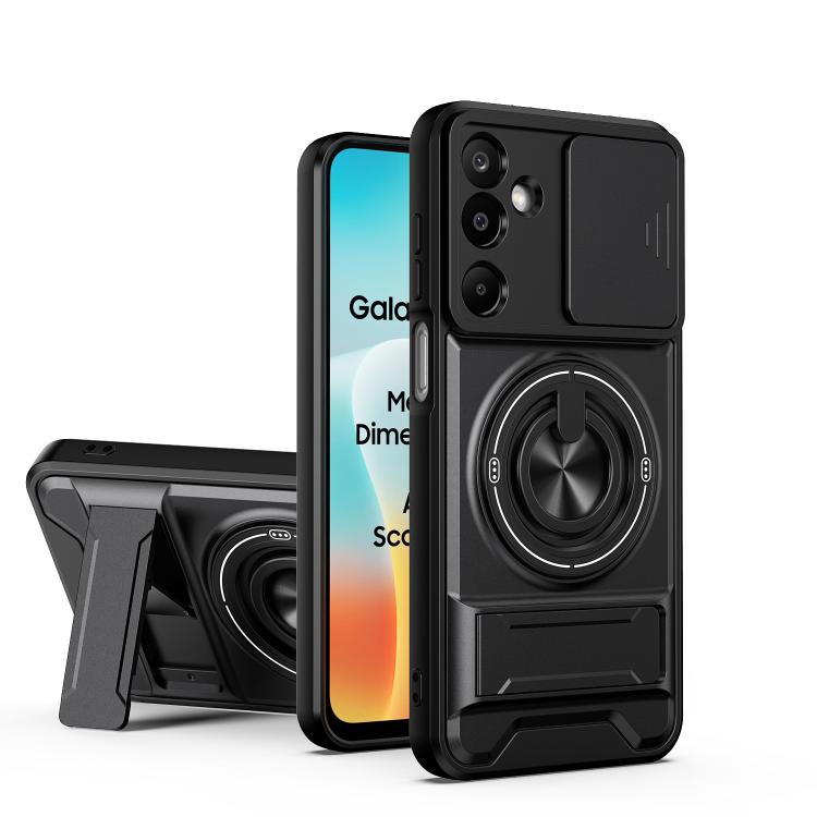 Custodia per telefono multifunzionale magnetica antiurto con finestra scorrevole per obiettivo., For Samsung Galaxy M16 5G