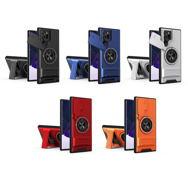 Custodia per telefono multifunzionale magnetica antiurto con finestra scorrevole per obiettivo., For Galaxy Note20 Ultra 5G, For Galaxy Note20, For Galaxy Note10+ 4G