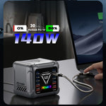 Caricabatterie da tavolo multi-interfaccia GaN BK-127D da 1200 W con illuminazione touch RGB, EU Plug, US Plug, AU Plug, UK Plug