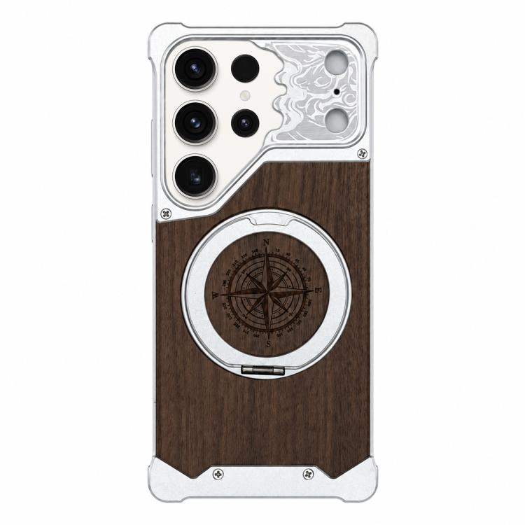 Custodia magnetica per telefono con supporto a 360° a forma di testa di cavallo in noce, For Galaxy S26 Ultra 5G, For Galaxy S25 Ultra 5G, For Galaxy S24 Ultra 5G, For Galaxy S23 Ultra 5G, For Galaxy S22 Ultra 5G