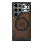 Custodia magnetica per telefono con supporto a 360° a forma di testa di cavallo in noce, For Galaxy S26 Ultra 5G, For Galaxy S25 Ultra 5G, For Galaxy S24 Ultra 5G, For Galaxy S23 Ultra 5G, For Galaxy S22 Ultra 5G