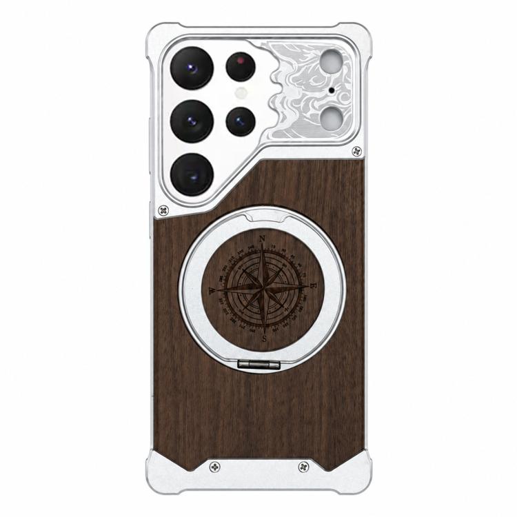 Custodia magnetica per telefono con supporto a 360° a forma di testa di cavallo in noce, For Galaxy S26 Ultra 5G, For Galaxy S25 Ultra 5G, For Galaxy S24 Ultra 5G, For Galaxy S23 Ultra 5G, For Galaxy S22 Ultra 5G