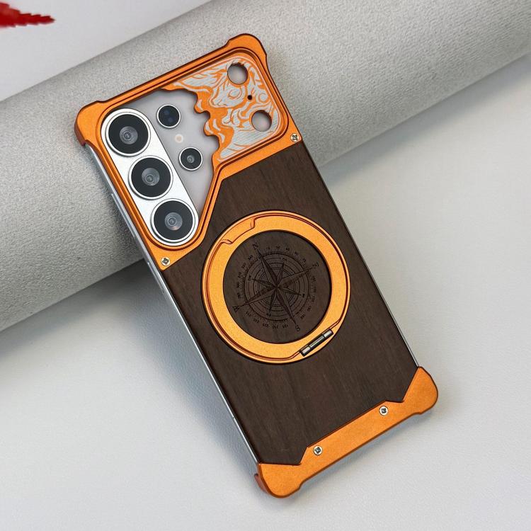 Custodia magnetica per telefono con supporto a 360° a forma di testa di cavallo in noce, For Galaxy S26 Ultra 5G, For Galaxy S25 Ultra 5G, For Galaxy S24 Ultra 5G, For Galaxy S23 Ultra 5G, For Galaxy S22 Ultra 5G