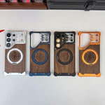Custodia magnetica per telefono con supporto a 360° a forma di testa di cavallo in noce, For Galaxy S26 Ultra 5G, For Galaxy S25 Ultra 5G, For Galaxy S24 Ultra 5G, For Galaxy S23 Ultra 5G, For Galaxy S22 Ultra 5G