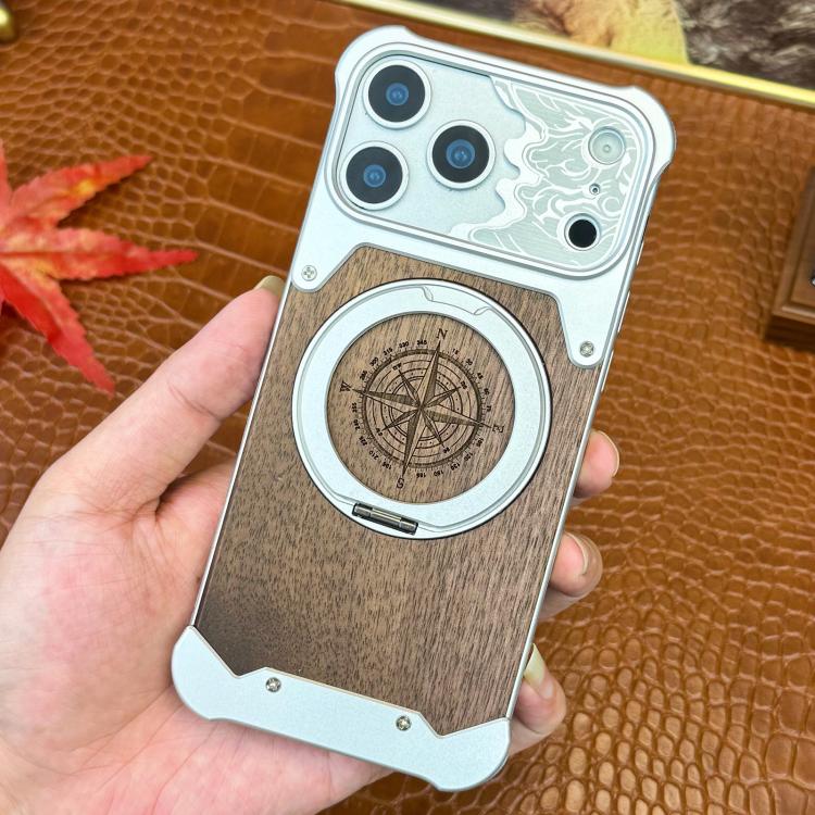 Custodia magnetica per telefono con supporto a 360° a forma di testa di cavallo in noce, For iPhone 17 Pro Max, For iPhone 17 Pro, For iPhone 16 Pro Max, For iPhone 15 Pro Max, For iPhone 14 Pro Max, For iPhone 13 Pro Max