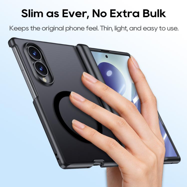 Custodia magnetica per telefono con guscio e pellicola integrati, effetto pelle traslucida satinata., For Galaxy Z Fold8 5G, For Galaxy Z Fold8 Ultra 5G