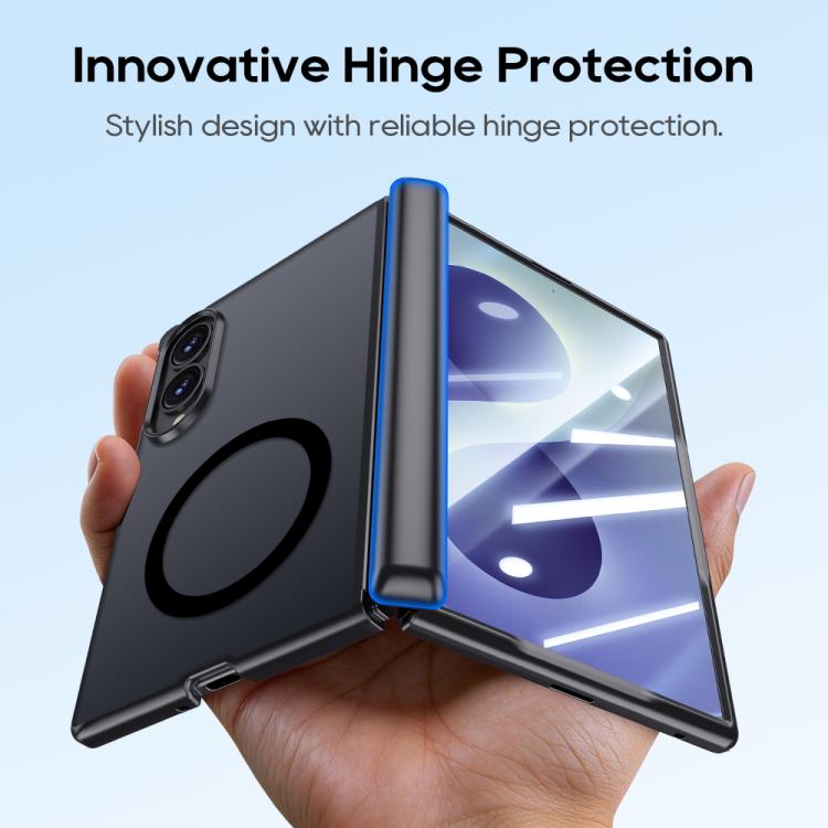 Custodia magnetica per telefono con guscio e pellicola integrati, effetto pelle traslucida satinata., For Galaxy Z Fold8 5G, For Galaxy Z Fold8 Ultra 5G