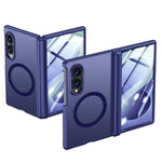 Custodia magnetica per telefono con guscio e pellicola integrati, effetto pelle traslucida satinata., For Galaxy Z Fold8 5G, For Galaxy Z Fold8 Ultra 5G