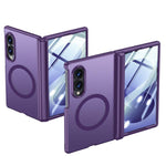 Custodia magnetica per telefono con guscio e pellicola integrati, effetto pelle traslucida satinata., For Galaxy Z Fold8 5G, For Galaxy Z Fold8 Ultra 5G