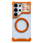 Custodia magnetica per telefono con supporto a 360° in policarbonato satinato a forma di volto di cavallo, For Galaxy S26 Ultra 5G, For Galaxy S25 Ultra 5G, For Galaxy S24 Ultra 5G, For Galaxy S23 Ultra 5G, For Galaxy S22 Ultra 5G