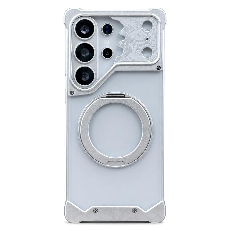 Custodia magnetica per telefono con supporto a 360° in policarbonato satinato a forma di volto di cavallo, For Galaxy S26 Ultra 5G, For Galaxy S25 Ultra 5G, For Galaxy S24 Ultra 5G, For Galaxy S23 Ultra 5G, For Galaxy S22 Ultra 5G