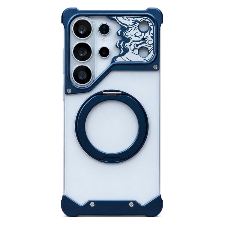 Custodia magnetica per telefono con supporto a 360° in policarbonato satinato a forma di volto di cavallo, For Galaxy S26 Ultra 5G, For Galaxy S25 Ultra 5G, For Galaxy S24 Ultra 5G, For Galaxy S23 Ultra 5G, For Galaxy S22 Ultra 5G