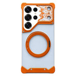 Custodia magnetica per telefono con supporto a 360° in policarbonato satinato a forma di volto di cavallo, For Galaxy S26 Ultra 5G, For Galaxy S25 Ultra 5G, For Galaxy S24 Ultra 5G, For Galaxy S23 Ultra 5G, For Galaxy S22 Ultra 5G