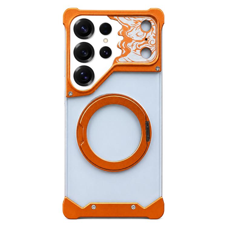 Custodia magnetica per telefono con supporto a 360° in policarbonato satinato a forma di volto di cavallo, For Galaxy S26 Ultra 5G, For Galaxy S25 Ultra 5G, For Galaxy S24 Ultra 5G, For Galaxy S23 Ultra 5G, For Galaxy S22 Ultra 5G
