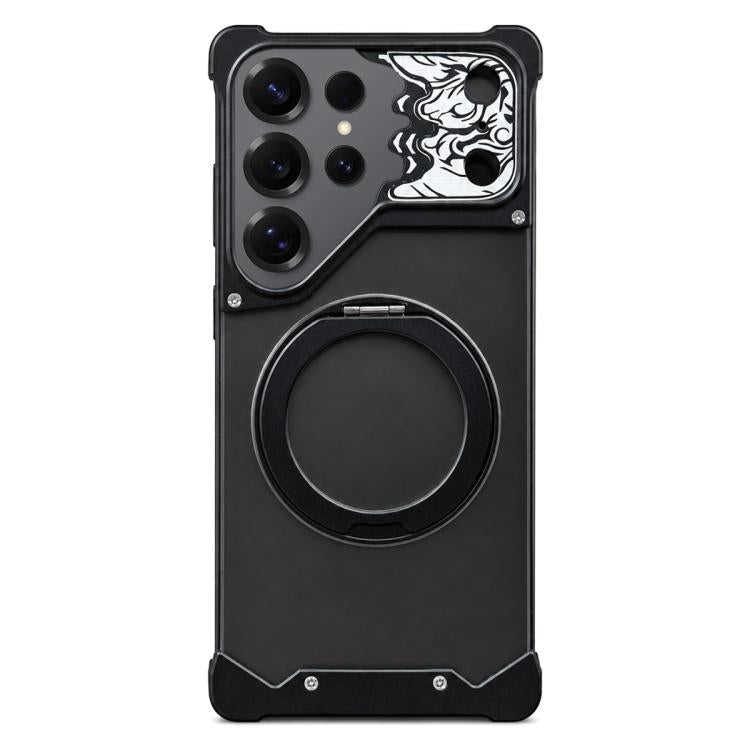 Custodia magnetica per telefono con supporto a 360° in policarbonato satinato a forma di volto di cavallo, For Galaxy S26 Ultra 5G, For Galaxy S25 Ultra 5G, For Galaxy S24 Ultra 5G, For Galaxy S23 Ultra 5G, For Galaxy S22 Ultra 5G