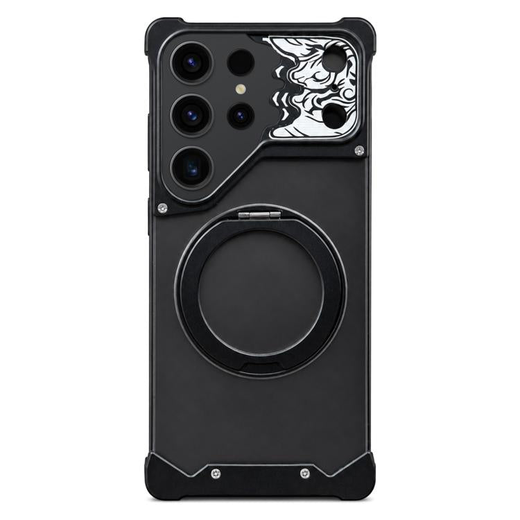 Custodia magnetica per telefono con supporto a 360° in policarbonato satinato a forma di volto di cavallo, For Galaxy S26 Ultra 5G, For Galaxy S25 Ultra 5G, For Galaxy S24 Ultra 5G, For Galaxy S23 Ultra 5G, For Galaxy S22 Ultra 5G