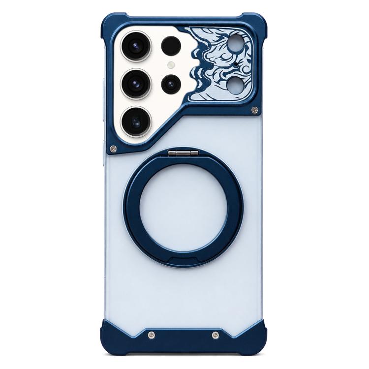 Custodia magnetica per telefono con supporto a 360° in policarbonato satinato a forma di volto di cavallo, For Galaxy S26 Ultra 5G, For Galaxy S25 Ultra 5G, For Galaxy S24 Ultra 5G, For Galaxy S23 Ultra 5G, For Galaxy S22 Ultra 5G