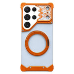 Custodia magnetica per telefono con supporto a 360° in policarbonato satinato a forma di volto di cavallo, For Galaxy S26 Ultra 5G, For Galaxy S25 Ultra 5G, For Galaxy S24 Ultra 5G, For Galaxy S23 Ultra 5G, For Galaxy S22 Ultra 5G
