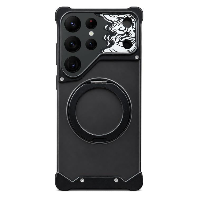 Custodia magnetica per telefono con supporto a 360° in policarbonato satinato a forma di volto di cavallo, For Galaxy S26 Ultra 5G, For Galaxy S25 Ultra 5G, For Galaxy S24 Ultra 5G, For Galaxy S23 Ultra 5G, For Galaxy S22 Ultra 5G