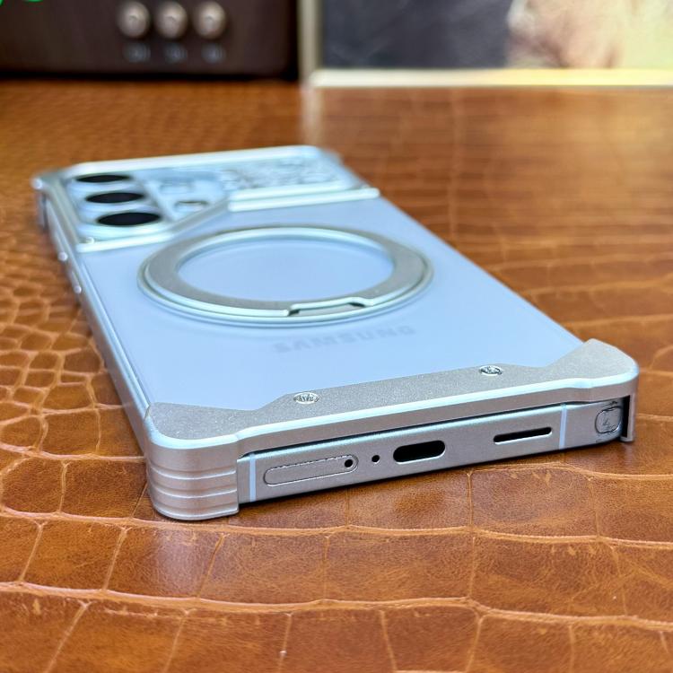 Custodia magnetica per telefono con supporto a 360° in policarbonato satinato a forma di volto di cavallo, For Galaxy S26 Ultra 5G, For Galaxy S25 Ultra 5G, For Galaxy S24 Ultra 5G, For Galaxy S23 Ultra 5G, For Galaxy S22 Ultra 5G