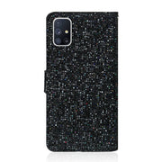 Custodia portafoglio glitterata in pelle per Samsung Galaxy M51
