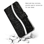 Custodia portafoglio glitterata in pelle per Samsung Galaxy M51