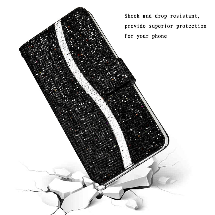 Custodia portafoglio glitterata in pelle per Samsung Galaxy M51