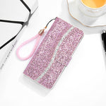 Custodia portafoglio glitterata in pelle per Samsung Galaxy M51