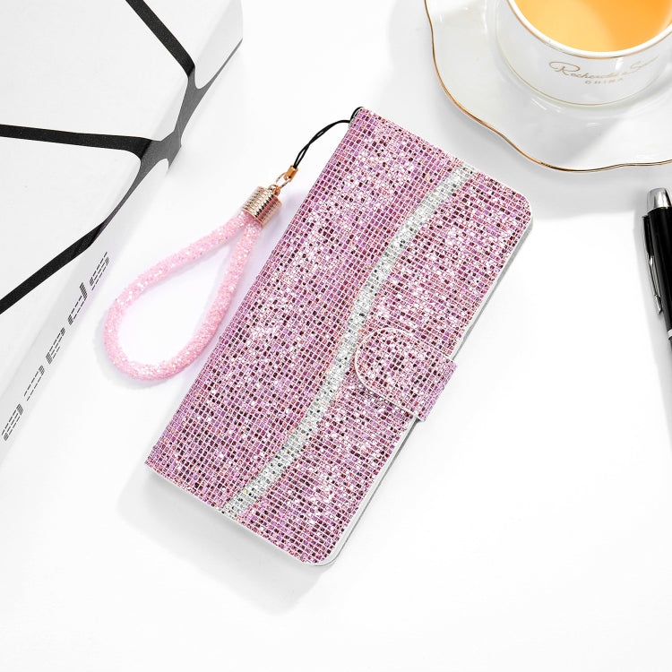 Custodia portafoglio glitterata in pelle per Samsung Galaxy M51