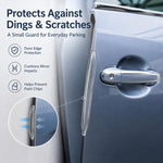 Set di 4 strisce adesive protettive invisibili per paraurti e portiere auto, anti-collisione.