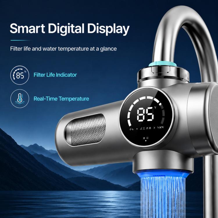 Rubinetto purificatore d'acqua intelligente, rimovibile e lavabile, con cartuccia filtrante., 1 Device + 1 Chip, 1 Device + 2 Chips, 1 Device + 4 Chips, 1 Device + 6 Chips, 1 Device + 8 Chips
