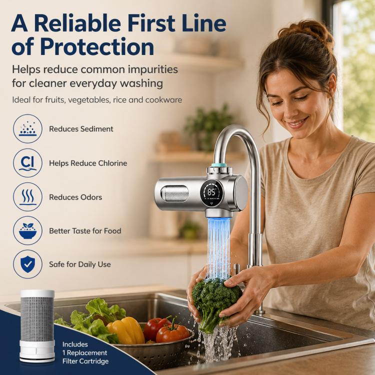 Rubinetto purificatore d'acqua intelligente, rimovibile e lavabile, con cartuccia filtrante., 1 Device + 1 Chip, 1 Device + 2 Chips, 1 Device + 4 Chips, 1 Device + 6 Chips, 1 Device + 8 Chips