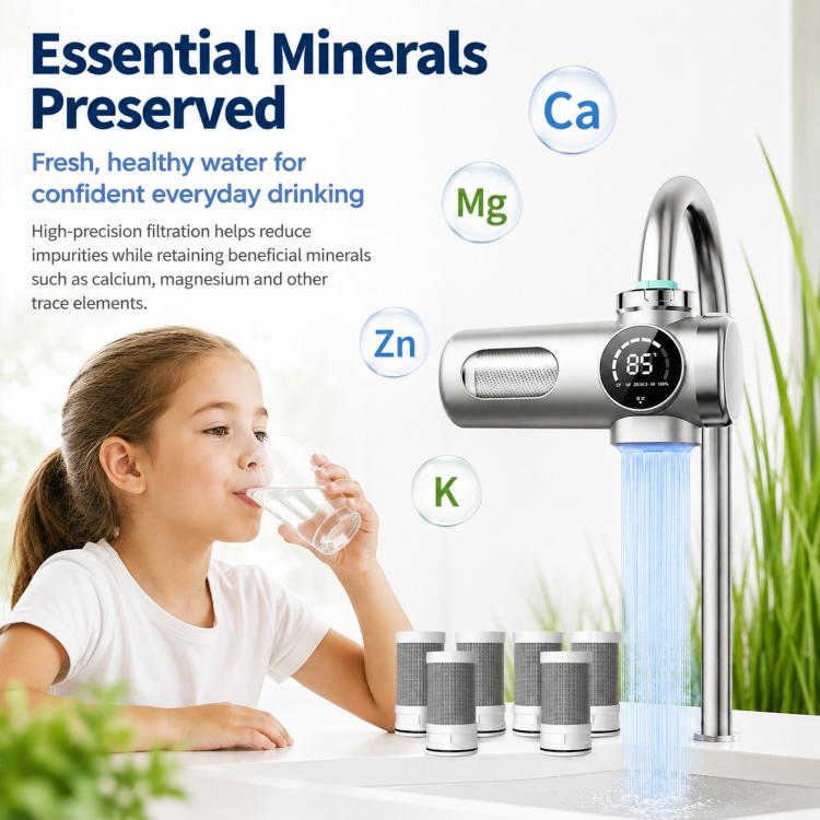 Rubinetto purificatore d'acqua intelligente, rimovibile e lavabile, con cartuccia filtrante., 1 Device + 1 Chip, 1 Device + 2 Chips, 1 Device + 4 Chips, 1 Device + 6 Chips, 1 Device + 8 Chips