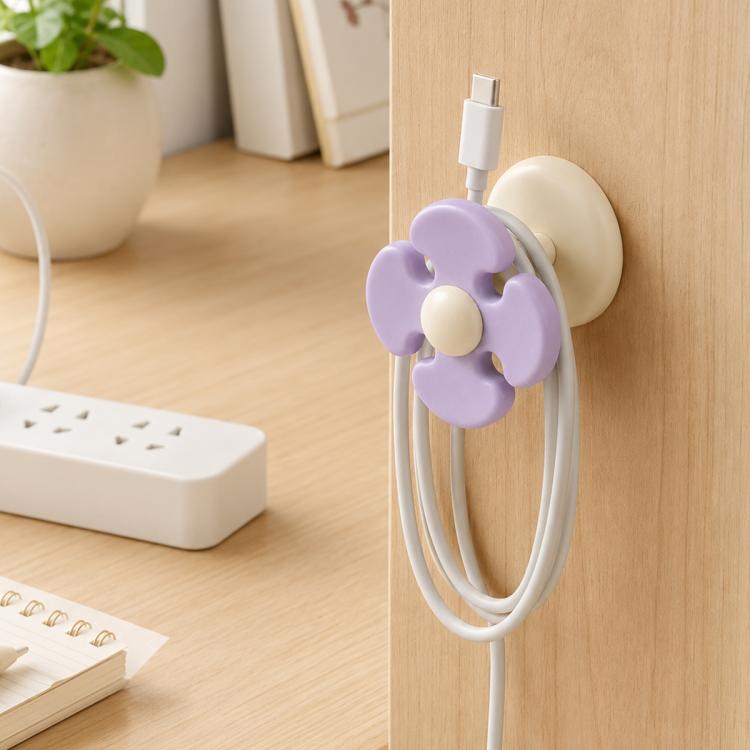 Organizzatore di cavi a forma di fiore, supporto per cavi dati da parete