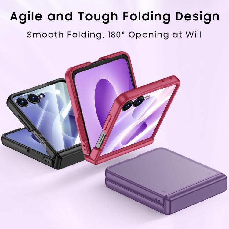 Custodia per telefono traslucida satinata con guscio e pellicola integrati, effetto pelle., For Galaxy Z Flip8 5G