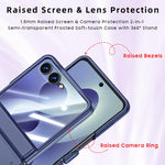 Custodia per telefono traslucida satinata con guscio e pellicola integrati, effetto pelle., For Galaxy Z Flip8 5G