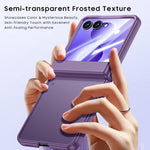 Custodia per telefono traslucida satinata con guscio e pellicola integrati, effetto pelle., For Galaxy Z Flip8 5G