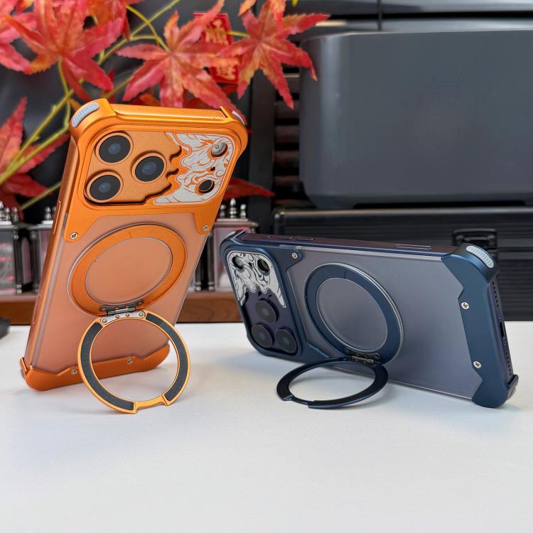 Custodia magnetica per telefono con supporto a 360° in policarbonato satinato a forma di volto di cavallo, For iPhone 17 Pro Max, For iPhone 17 Pro, For iPhone 16 Pro Max, For iPhone 15 Pro Max, For iPhone 14 Pro Max, For iPhone 13 Pro Max