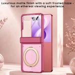 Custodia magnetica traslucida per telefono con supporto, guscio e pellicola integrati, effetto pelle, traslucida, con supporto integrato., For Galaxy Z Flip8 5G