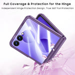 Custodia magnetica traslucida per telefono con supporto, guscio e pellicola integrati, effetto pelle, traslucida, con supporto integrato., For Galaxy Z Flip8 5G