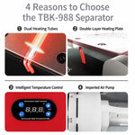Separatore riscaldante con schermo LCD e controllo intelligente della temperatura TBK 988, US Plug, EU Plug, UK Plug