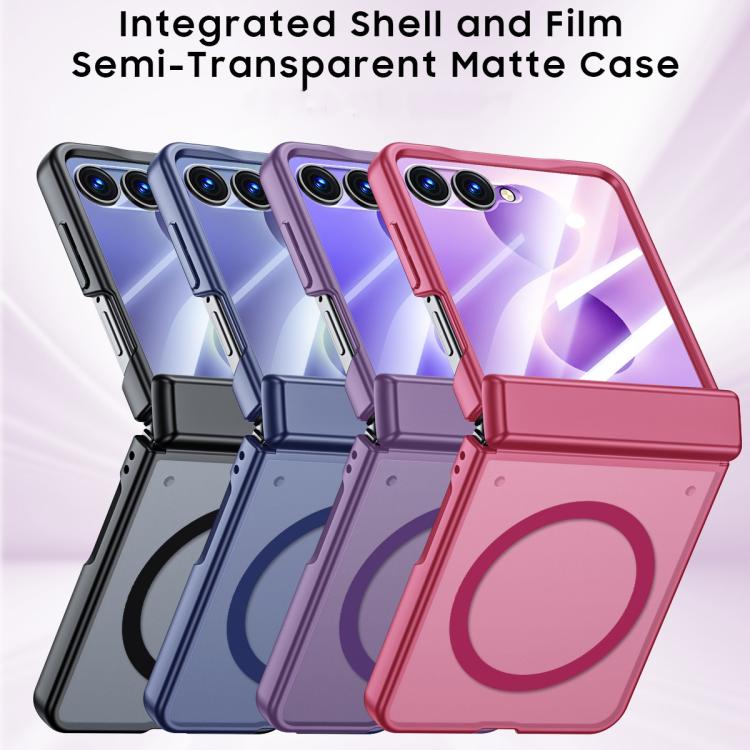 Custodia magnetica traslucida con guscio e pellicola integrati, piacevole al tatto, per telefono., For Galaxy Z Flip8 5G