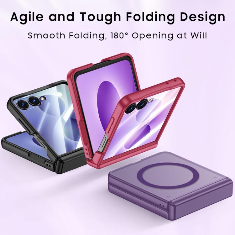 Custodia magnetica traslucida con guscio e pellicola integrati, piacevole al tatto, per telefono., For Galaxy Z Flip8 5G