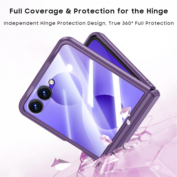 Custodia magnetica traslucida con guscio e pellicola integrati, piacevole al tatto, per telefono., For Galaxy Z Flip8 5G
