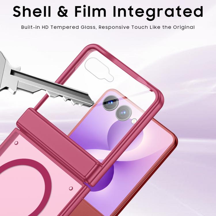 Custodia magnetica traslucida con guscio e pellicola integrati, piacevole al tatto, per telefono., For Galaxy Z Flip8 5G