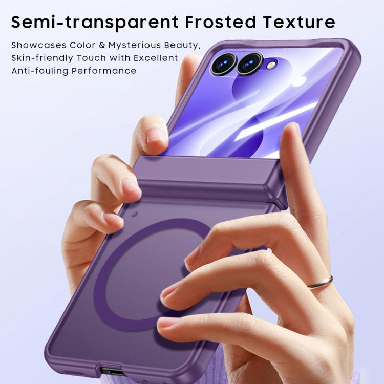 Custodia magnetica traslucida con guscio e pellicola integrati, piacevole al tatto, per telefono., For Galaxy Z Flip8 5G