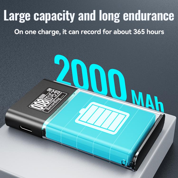 Registratore vocale digitale intelligente Q86 con schermo da 0,77 pollici e lunghissima durata della batteria in standby., 4GB, 8GB, 16GB, 32GB, 64GB