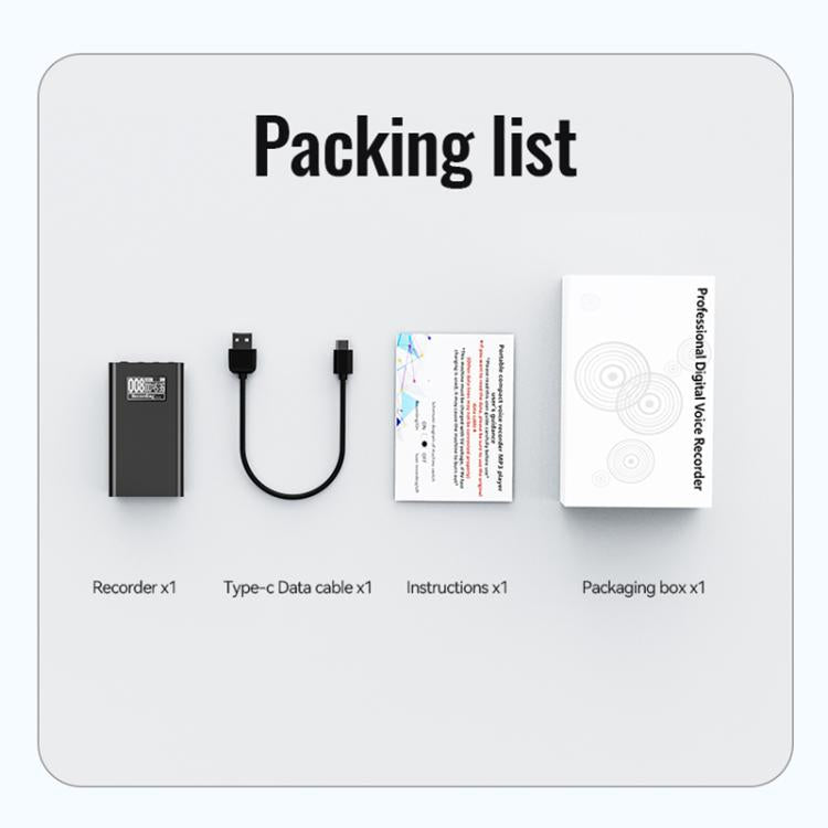 Registratore vocale digitale intelligente Q86 con schermo da 0,77 pollici e lunghissima durata della batteria in standby., 4GB, 8GB, 16GB, 32GB, 64GB